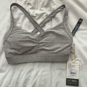 VUORI Elevation Ruched Bra in Clay Heather